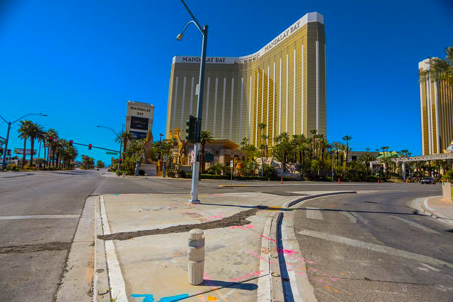 Photo Scene Showing the Empty Streets of Las Vegas due to Casino shut down