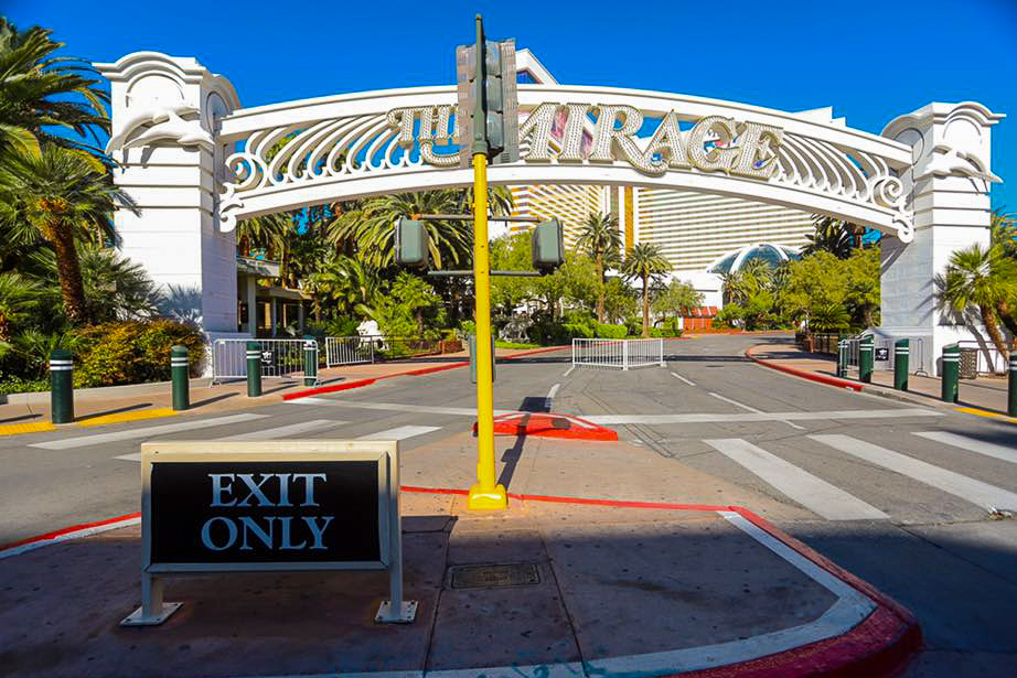 Photo Scene Showing the Empty Streets of Las Vegas due to Casino shut down