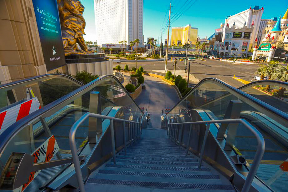 Photo Scene Showing the Empty Streets of Las Vegas due to Casino shut down