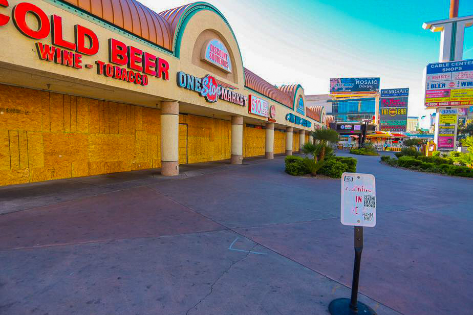 Photo Scene Showing the Empty Streets of Las Vegas due to Casino shut down