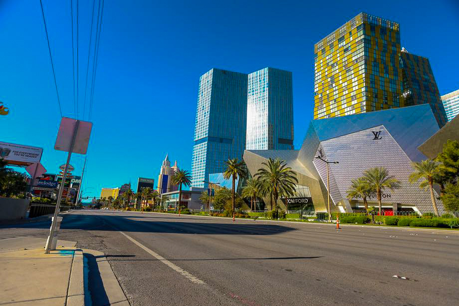 Photo Scene Showing the Empty Streets of Las Vegas due to Casino shut down