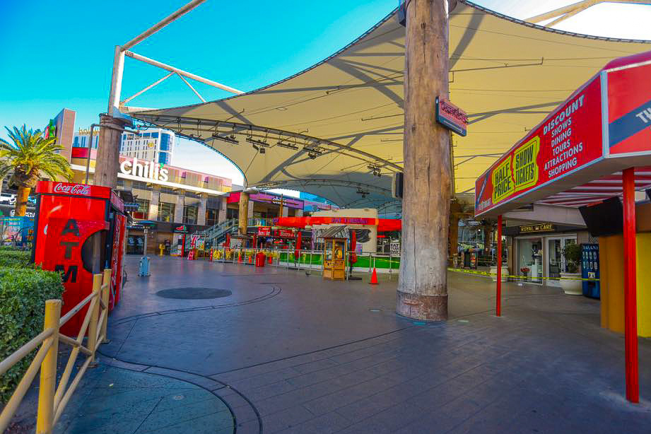 Photo Scene Showing the Empty Streets of Las Vegas due to Casino shut down