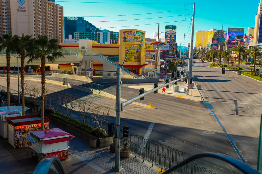 Photo Scene Showing the Empty Streets of Las Vegas due to Casino shut down