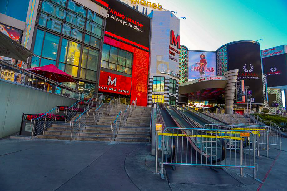 Photo Scene Showing the Empty Streets of Las Vegas due to Casino shut down