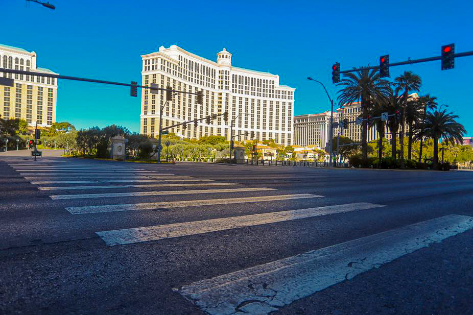 Photo Scene Showing the Empty Streets of Las Vegas due to Casino shut down