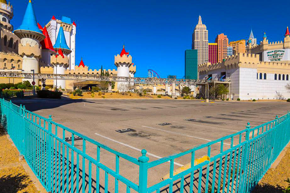 Photo Scene Showing the Empty Streets of Las Vegas due to Casino shut down