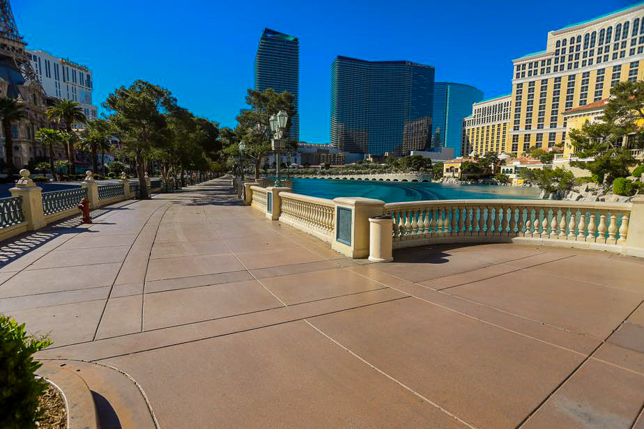 Photo Scene Showing the Empty Streets of Las Vegas due to Casino shut down