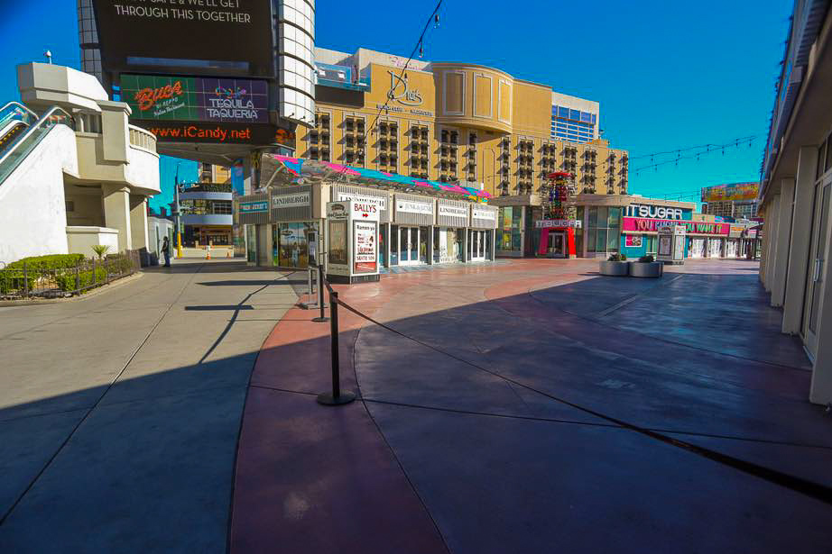 Photo Scene Showing the Empty Streets of Las Vegas due to Casino shut down