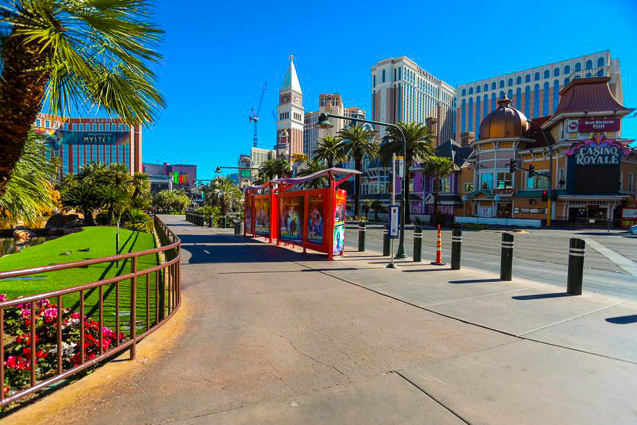 Photo Scene Showing the Empty Streets of Las Vegas due to Casino shut down