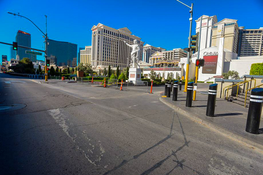 Photo Scene Showing the Empty Streets of Las Vegas due to Casino shut down