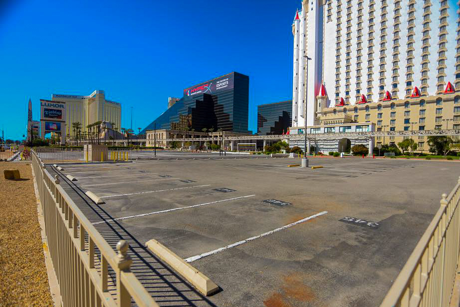 Photo Scene Showing the Empty Streets of Las Vegas due to Casino shut down