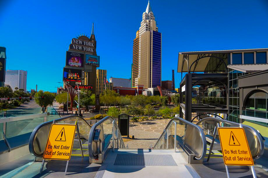 Photo Scene Showing the Empty Streets of Las Vegas due to Casino shut down