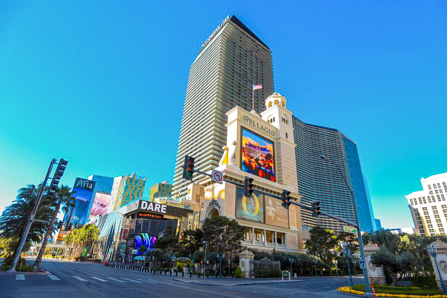 Photo Scene Showing the Empty Streets of Las Vegas due to Casino shut down