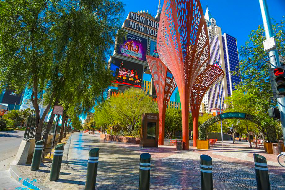 Photo Scene Showing the Empty Streets of Las Vegas due to Casino shut down