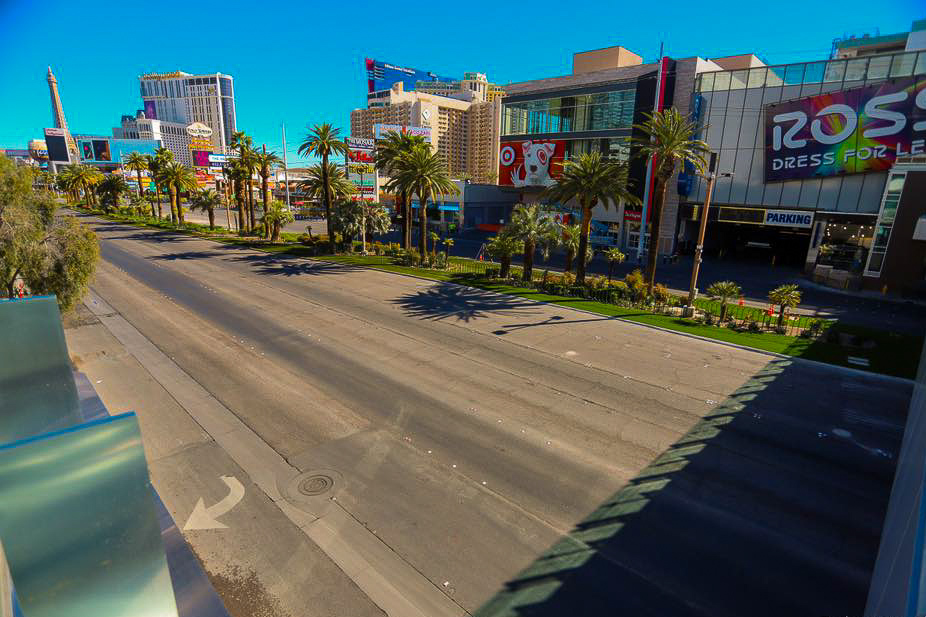 Photo Scene Showing the Empty Streets of Las Vegas due to Casino shut down