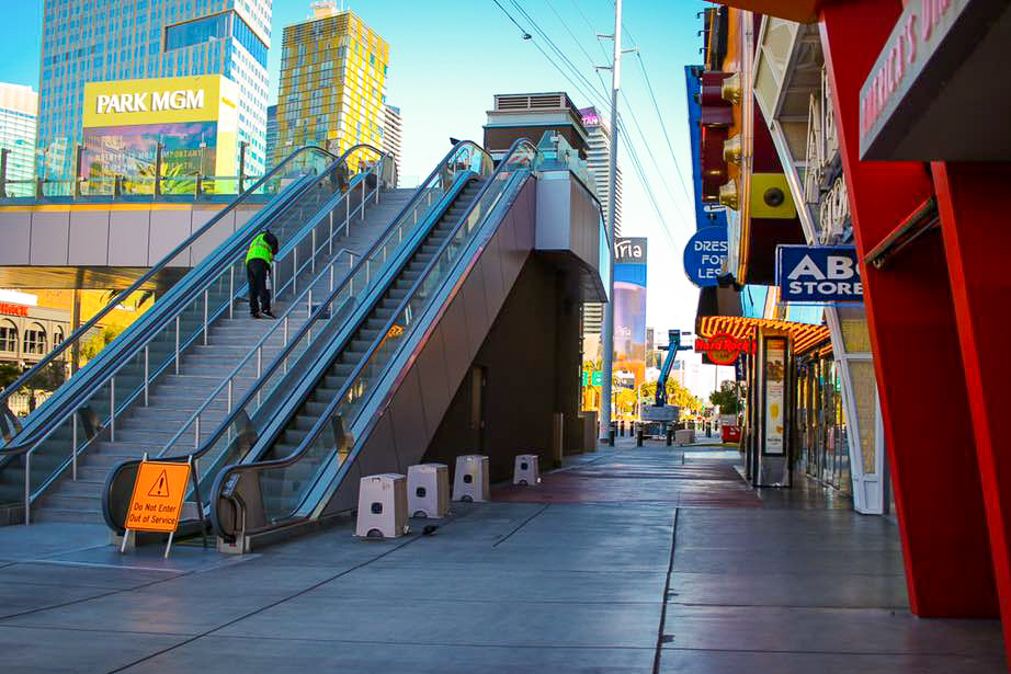 Photo Scene Showing the Empty Streets of Las Vegas due to Casino shut down