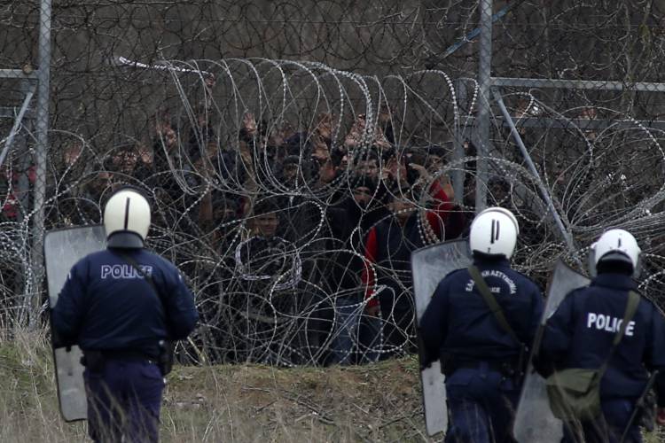 Greek Police action at the Turkish border