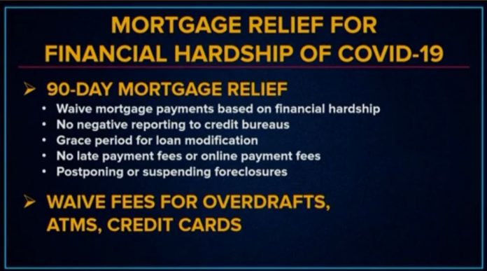 90-day relief on mortgage payments