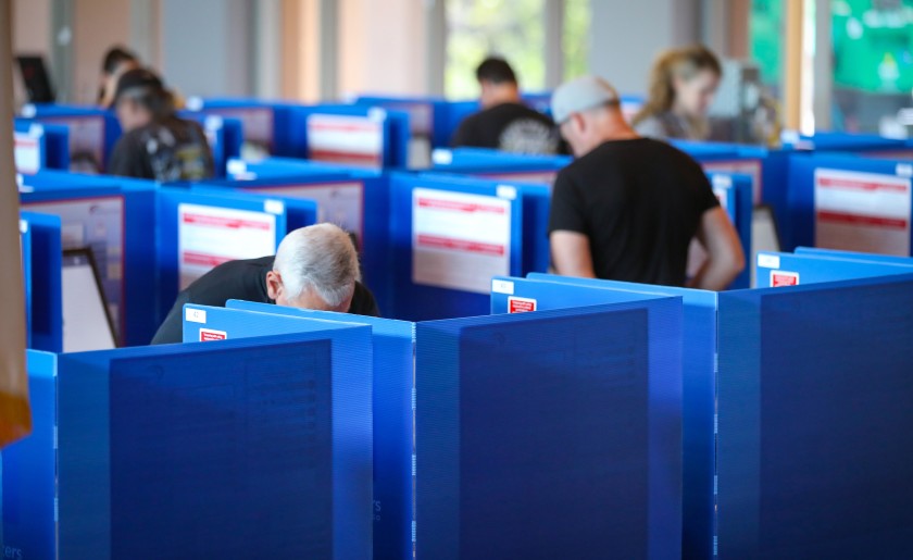 People Voting in the democratic primary.